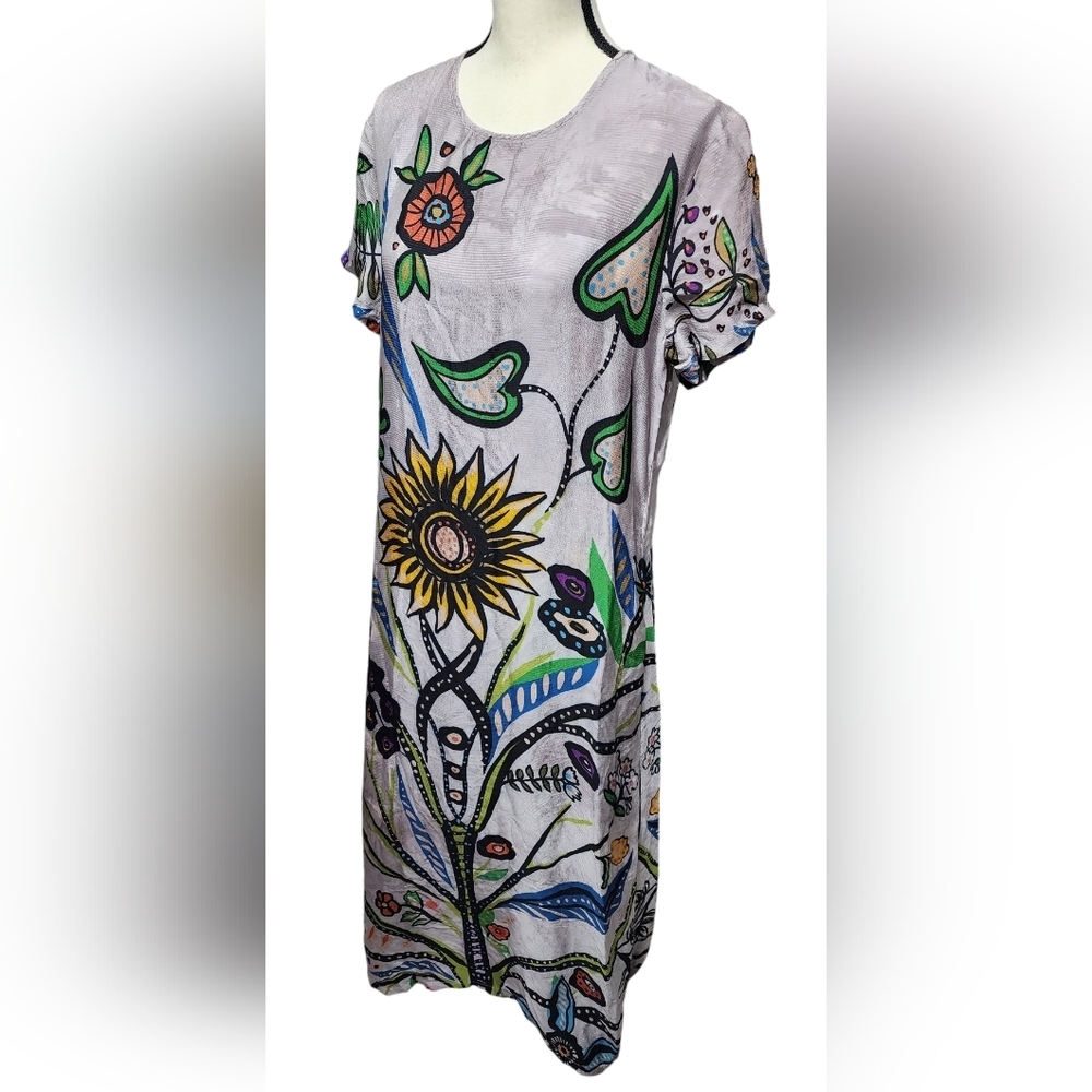 La DoubleJ Tree Of Life Swing Dress Pebbled Sable Runway Vouge Women’s Size XL - Picture 4 of 15